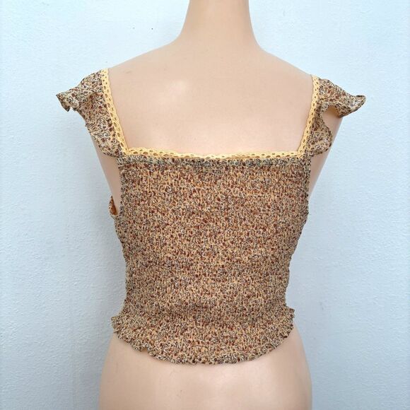 Active USA Womens Juniors Earthy Granola Crop Top Medium Cottage Milkmaid Fairy - Picture 2 of 7